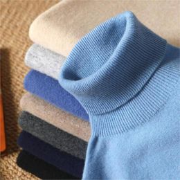 Men's Sweaters Wool Knitted Sweater Autumn And Winter Style Solid Colour Loose Pure Long Sleeved Thin Fashionable Sweater.