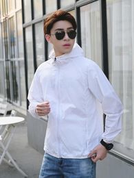 Men's Jackets 2024 Jacket Quick Dry Sunscreen Clothing Uv Sun Protection Summer Thin Casual Hooded Skin Windbreaker Coat C33