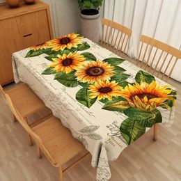 Table Cloth Sunflower Flower Waterproof Oil Proof And Washable Birthday Party Decoration Coffee Mat