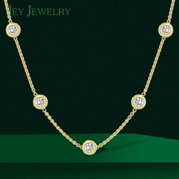 Pendant Necklaces JEY Moissanite Womens Necklace 2.5CT Diamond Necklace 925 SterlSilver Plated 18k Platinum Necklace with Certificate J240516