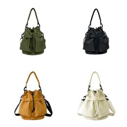 2024 luxury Designer Single Shoulder Crossbody Fashion Casual Bucket Bags Large Capacity black Nylon Handheld Drawstring Bag
