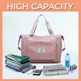 Storage Bags Large Capacity Folding Travel Bag Foldable Women Gym Shoulder Training Handle Handbag Yoga