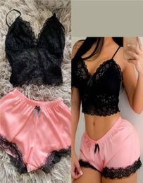 Women039s Sleepwear Ladies Sexy Lingerie Set Temptation Babydoll Cami Top Shorts For Female Women39S Pajama SetWomen039s3945495