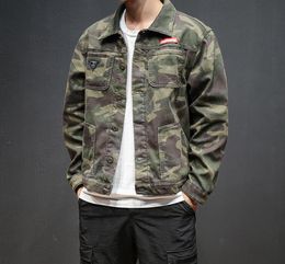 2018 Fashion Autumn Jackets Men Brand Camouflage Slim Fit Denim Jacket Man Bomber Jacket Casual Coat Male Plus Size M5XL2946882