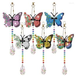 Decorative Figurines Wind Spinner Double Sided Paint Hanging Ornament For Garden Butterfly 6 Pieces