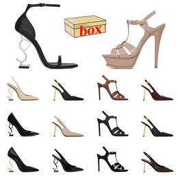 Womens With Box Sandals Famous Designer Lady High Heels Patent Bottoms Party Wedding Slides Platform Leather Luxury Heel Suede Classics Slingback Pumps Slippers