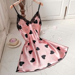 Ice silk pajama skirt sexy backless suspender skirt for home wear thin and fashionable breathable love pajama short skirt