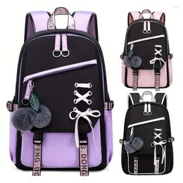 School Bags Laptop Backpack 15.6 Inches (about Cm) Schoolbag Travel Large For Teenager Girl Female Student Purple