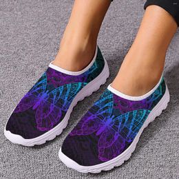 Casual Shoes INSTANTARTS Colourful Gradient 3D Butterfly Print Lightweight Summer Ladies Home Soft Mesh Zapatos Planos
