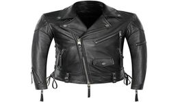 Motorcycle Leather Jacket Mens Genuine Cowhide Coat Punk Rock Costume Zippers Lace Up Slim Short2763231