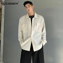 Men's Jackets LUZHEN 2024 Spring Fashion Elegant Loose Solid Color Long Sleeve Shirts Casual Trendy Male Tops LZ3517