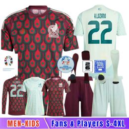 mexico Soccer Jerseys 2024 women Football Shirt Kids Kit Copa America Maillot Mexique CHICHARITO LOZANO goalkeeper mexicojersey long sleeve player version shirts