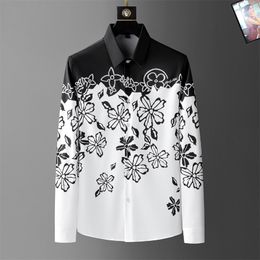 Mens Shirts Top horse Embroidery blouse Long Sleeve Solid Colour Slim Fit Casual Business clothing Long-sleeved shirt Printed shirt z54