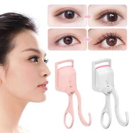 Eyelash Curler Hot eyelash curler USB charging electric comb eyelash curler fast heating and long-lasting effect makeup tool Q240517