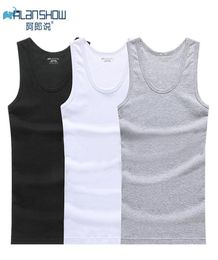 Cotton Sleeveless Undershirt Gym Tank Top Men Fitness Shirts Mens Bodybuilding Workout Vest Factory Outlet1185519