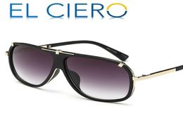 EL CIERO Designer Sunglasses For Men Women 2017 High Quality Modern Flat Top Pilot Glasses Unisex Classic Stylish Shades UV400 P2010324