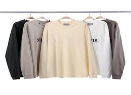 designer long sleeve t shirt womens mens tee high street loose cotton autumn tops clothing fashion oversize streetwear for couple 1710197