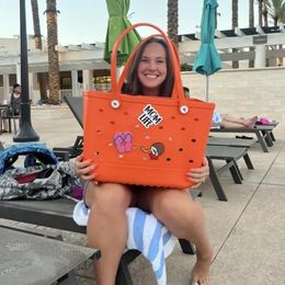 Boggs EVA Summer Outdoor Beach Bag Womens Handbag Waterproof Hole Bag Shopping Shoulder Bag 240516