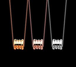 Top Quality Stainless Steel B Letter Spring Pendant Women Designer Necklaces Gold Silver Rose Colours Lover Necklace Fashion Couple8320202