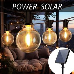 Outdoor solar garden light G40 40 LED ball string light waterproof wedding party string light garden Christmas decoration 240518