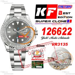 126622 VR3235 Automatic Mens Watch KF 3D Bezel Grey Dial 904L Steel Oystesteel Bracelet Super Edition Same Series Card Reloj Hombre Montre Hommes Puretimewatch PTRX