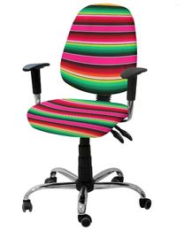 Chair Covers Colorful Mexican Stripes Elastic Armchair Computer Cover Stretch Removable Office Slipcover Split Seat