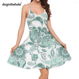 Casual Dresses Doginthehole Women's Sling Dress Sexy Polynesia Print Club For Teen Girls Fashion Ladies Leisure Streetwear Swing Vestidos