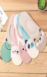 5 Pairslot Women Socks Candy Colour Small Animal Cartoon Pattern Boat Sock for Summer Breathable Casual Girls Funny Fashion1263011