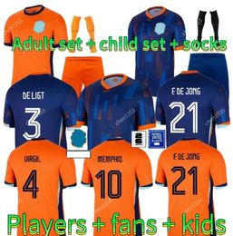 Soccer Jerseys 24 25 Netherlands MEMPHIS European Cup 23 24 Holland club jersey DE JONG VIRGIL DUMFRIES BERGVIJN Shirt 2024 KLAASSEN BLIND DE LIGT men kids kit footb