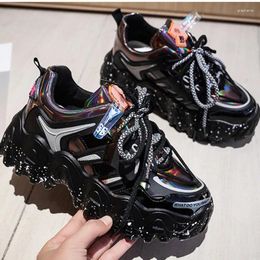 Fitness Shoes 2024 Designers Chunky Sneakers Silver INS Fashion Women Platform Casual Brand Woman Sports Trainers Lace Up Old Dad