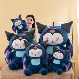 Новый кросс -заправка Kuromi Аниме игрушки Kawaii Kuromi Plush Bow Big Ear Мягкая чучела детской подарки подарка детские игрушки 129