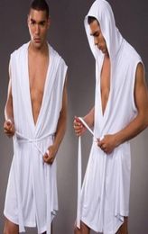 Summer Dress Erotic Bath Robe Men Sexy Pyjamas Sleepwear Silk Pijama Hombre Hooded Bathrobe Nightgown Male Pyjamas Kimono Hombre7449355