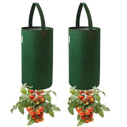 Planters Pots Multi functional felt hanging tomato growth bag upright planting plant strawberry vegetable growth bag garden plant growth bagQ240517