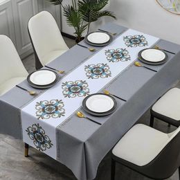 Table Cloth Modern Style Patchwork Linen Rectangular Tablecloth Used For Party Wedding Decoration Anti Fouling Tableclot