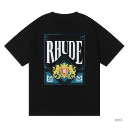 NEW Rhude Mens T Shirt High Quality Tess Designer Casual Short Sleeve Europe America Men Women Round Neck Tshirts US S-XXL HQP1