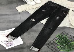 Women039s Jeans Autumn Cuffs Ripped High Waist Embroidery Rivet Skinny Harem Pants Plus Size Ladies Ankle Length Cowboy With Ho9957869