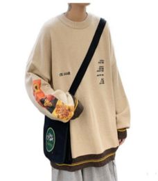 PADEGAO Men039s Sweater 100 Cotton Hip Hop Street Clothes Van Gogh Painting Embroidery Retro Autumn Wool Sweaters Men PDG1825 4793863
