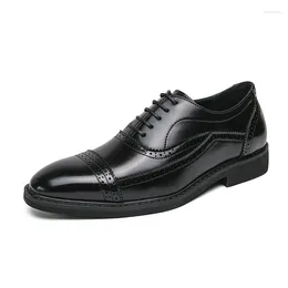 Casual Shoes Classic Brown Men's Leather Lace Up Soft Sole Party Dress Office Work Free Delivery