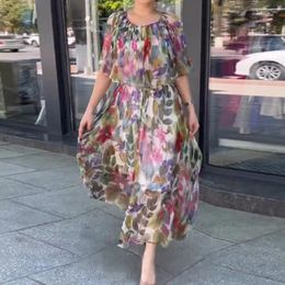 Casual Dresses Bohemian Maxi Dress Women Vintage Sleeveless O Neck Floral Print Loose Long Sundress