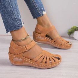 Dress Shoes Women's Sandals 2024 Wedge Thick Bottom Beach Women Summer Outdoor Walking Casual Female Large Size 43