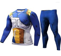 Men039s T Shirts Vege 3D Printed Pattern Suits Compression Shirt Men Sweat Pants Skinny Legging Tights Trousers Male Goku Costu6976021
