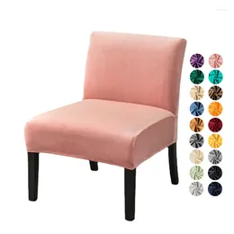 Chair Covers 1PC Velvet Accent Armless Cover Solid Colour Single Sofa Stool Slipcover Elastic Couch For El Wedding Bar Home
