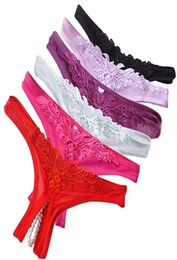 Sexy Exotic Woman Lace Briefs Lingeries Intimates Pearl Massage Rubs Panties Women039s Low Waist Briefs Underwear Sex Pants Lad1192130