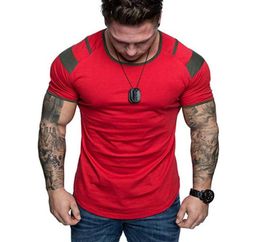 Men039s TShirts Summer Splicing Short Sleeve Cotton T Shirt Men Casual ONeck Hip Hop Tshirt Male Loose Slim Tees Tops US Size7701614