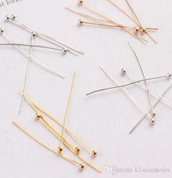 1000pcslot Gold Silver Plated Metal Ball Head Pins 20mm Ballpins DIY JEWELRY MAKING2181761