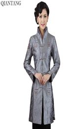 Women039s Jackets Grey Traditional Chinese Style Ladies Jacket Mujer Chaqueta Women Satin Embroidery Coat Size S M L XL XXL XXX5886590