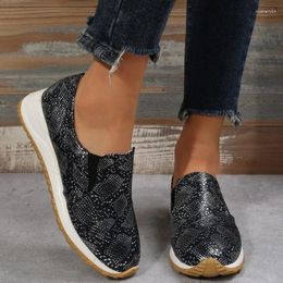 Casual Shoes European And American Flat Bottomed Low Top Single 2024 Snake Pattern Versatile Large 35-42 Zapatillas