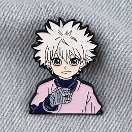 hunter characters enamel pin childhood game movie film quotes brooch badge Cute Anime Movies Games Hard Enamel Pins