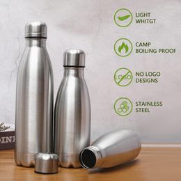 Water Bottles 1 Litre Stainless Steel Canteen Kettle Outdoor Camping Hiking Bottle Portable Large Capacity Leakproof Drinking Bottl