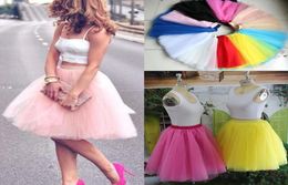 Real Image Knee Length Skirts Young Ladies Women Bust Skirts Adult Tutu Tulle Skirt A Line Ruffles Skirt Party Cocktail Dresses Su4593429